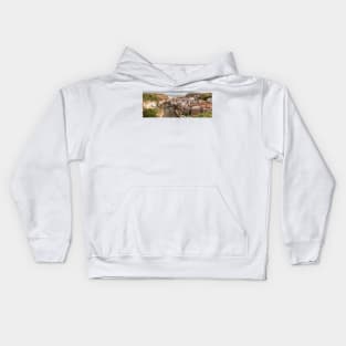 Staithes Village Panoramic Kids Hoodie